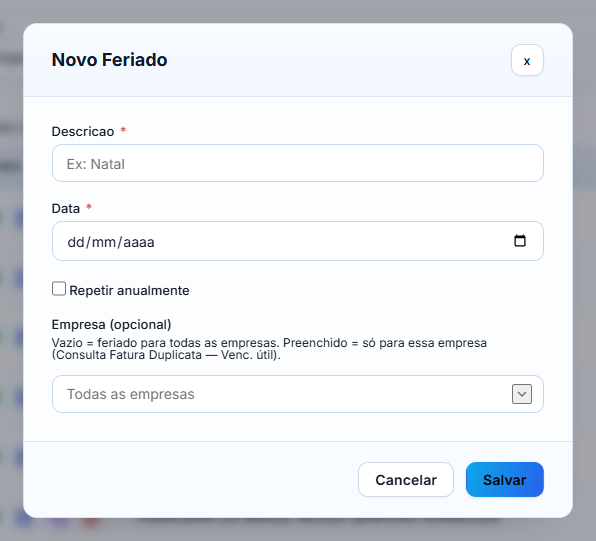 Novo feriado