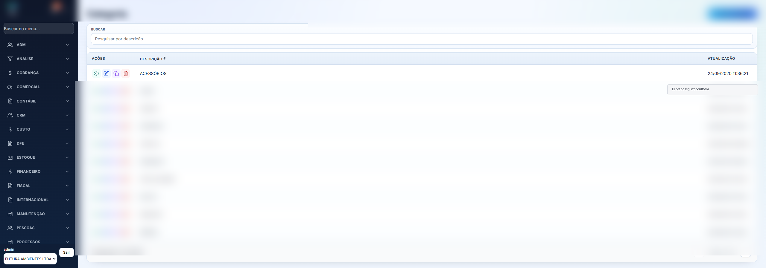 Tela Categoria